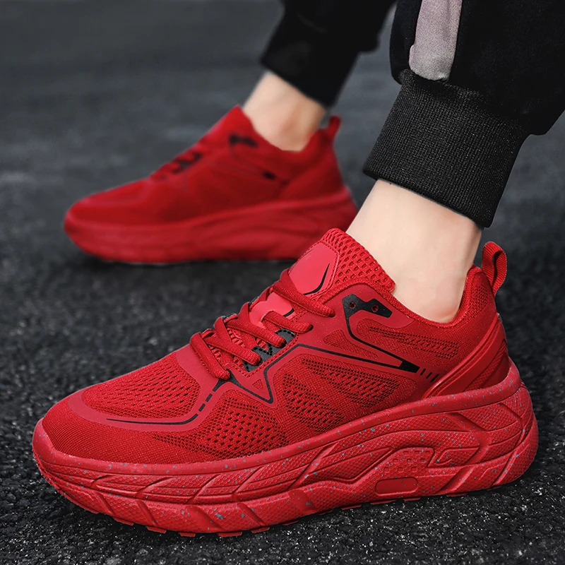 Womens Walking Shoes Fashion Chunky Mens Casual Sneakers Thick Sole Increasing Shoes Breathable Hard-Wearing Unisex Footwear