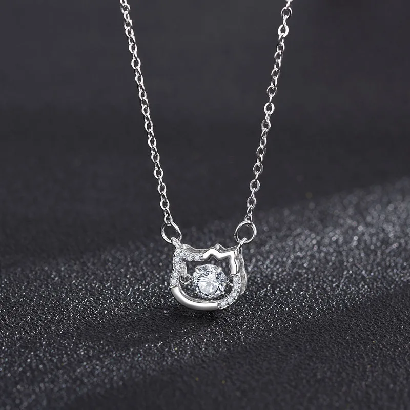 

HelloKittys Pendant Kawaii Sanrio Accessories Cartoon Cute Girl Heart Necklace Collarbone Chain Bracelet Gift for Girls