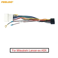 FEELDO 50Pcs Car Sterei Radio 16PIN Adaptor Wiring Harness For Mitsubishi Lancer-ex ASX Power Calbe Wire Head Unit Harness