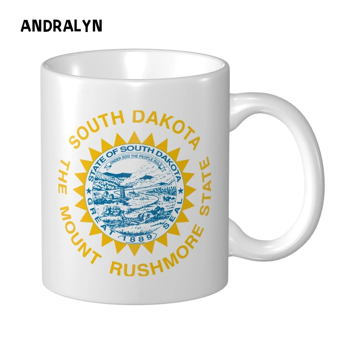 

Flag Of South Dakota State 10oz Ceramic Mug Personalized Print Picture Photo LOGO Text