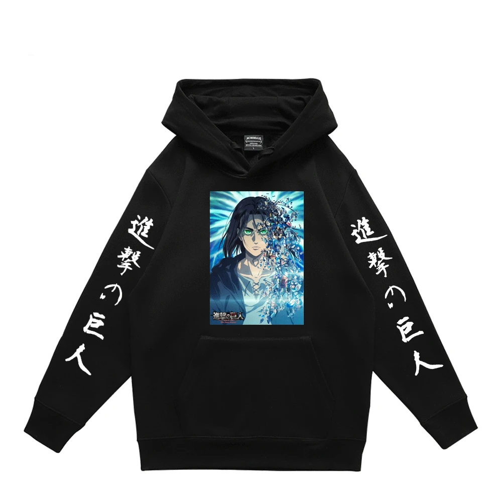 

Толстовка мужская флисовая с длинным рукавом и принтом «атака на Титанов»