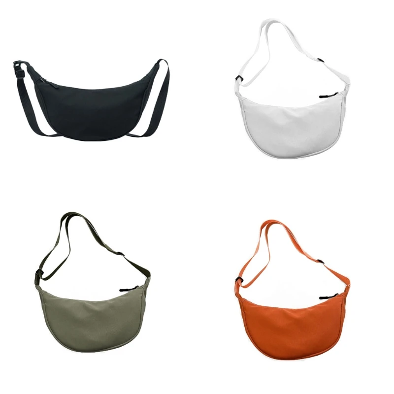 

Nylon Purses Retro Ladies Underarm Bag Mini Shoulder Bag Trendy Semicircle Handbag Tote Casual Clutch Bags with Zipper