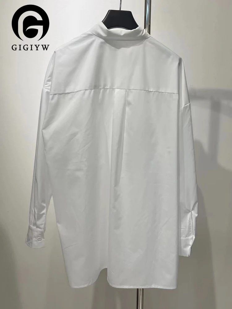 

GIGIYW Spliced Floral Shirts Women Lapel Long Sleeve Casual Loose Blouse Female Fashion Style Clothing Summer 2023 New