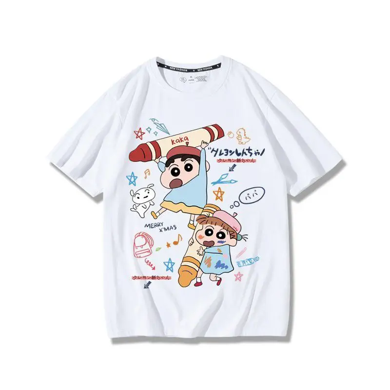 

Новая Милая футболка Kawaii Crayon Shin-Chan noхара Himawari noхара Shiro с коротким рукавом оригинальный подарок на день рождения для девочек