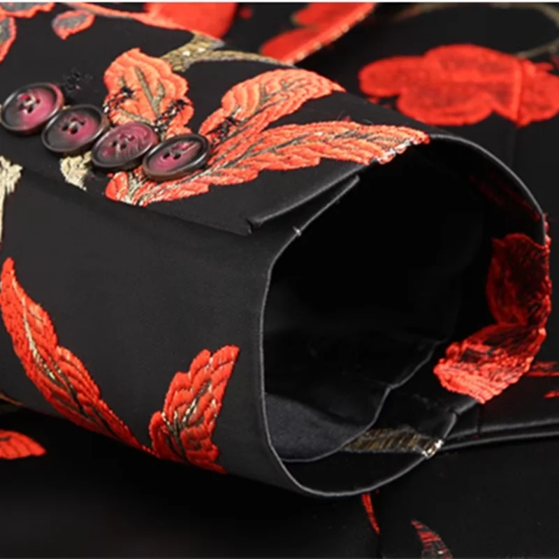 Модный мужской роскошный жаккардовый костюм для свадебной вечеринки куртка на