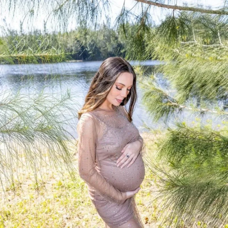 Блестящее Платье Для Беременных фотосессии Сверкающее детский душ