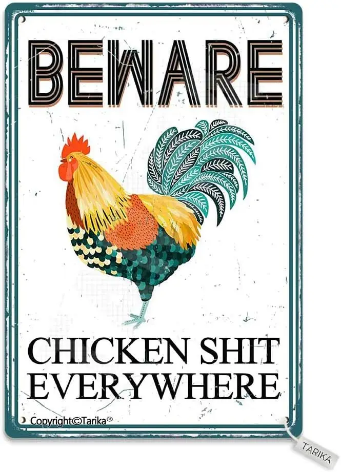 Bewre Chcken Sht Everywhere Vntge Look 8X12 nch Metl Decorton rt Sgn для дома Ktchen Bthroom Frm Grden Grge nsprtonl Цитаты Wll