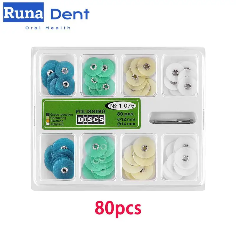 

80Pcs/Box Dentist Finishing and Polishing Discs Gross Reduction Contouring Mandrel Stripes Set Dental Materials Teeth Whitening