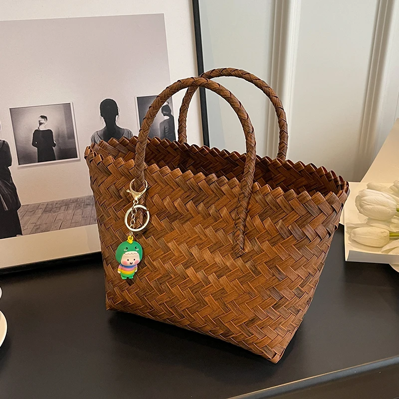 Summer straw bag for women 2023Woven Handmade Handbag Lady Tote Vacation Beach Bag Rattan weave Shoulder Bag travel Shopping bag