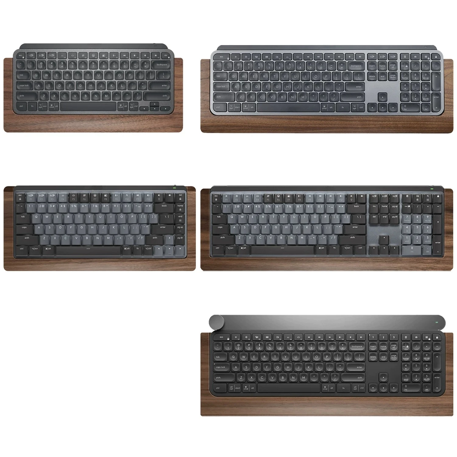 Фото Подставка для клавиатуры из орехового дерева для MX Keys/MX Mechanical/Craft Tray, подставка для запястий Miaokong Touchpad Box, подставка для рук из массива дерева №2