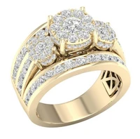 stylish and beautiful gold plated luxury rings bridal engagement banquet anniversary jewelry