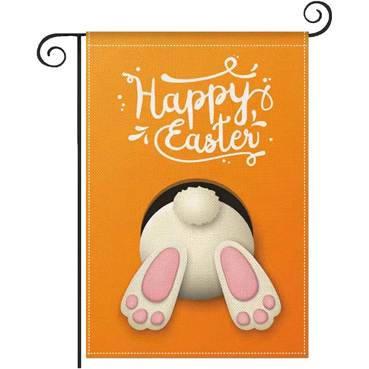 

Happy Easter Bunny Small Garden Flag Egg Vertical Double Sided Burlap Seasonal Spring Yard Outdoor Decor 12x18 Inches Holiday