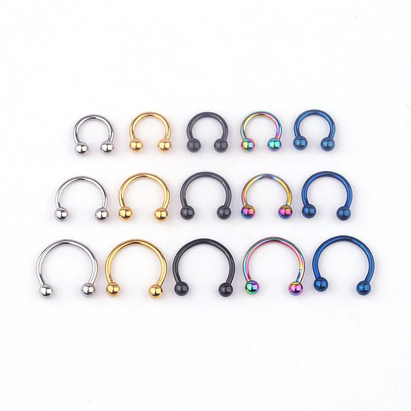 316L stainless steel piercing jewelry ball C-shaped Horseshoe Ring