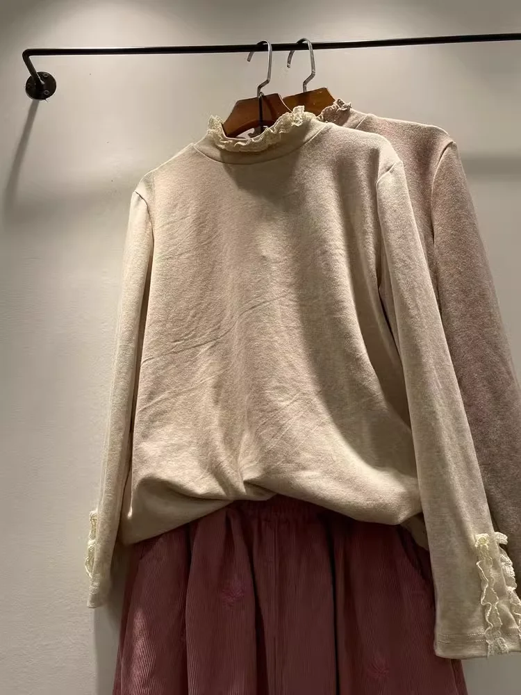 Mori Girl рубашки с длинными рукавами в японском стиле для женщин пуловер осень-весна