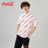coca cola coca cola official short sleeved summer new style full print loose wild couple breathable comfortable cotton t shirt