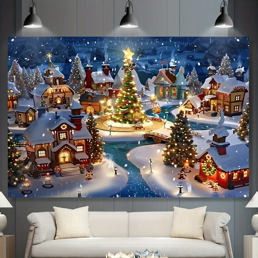 

Рождественская деревня гобелен 100% полиэстер