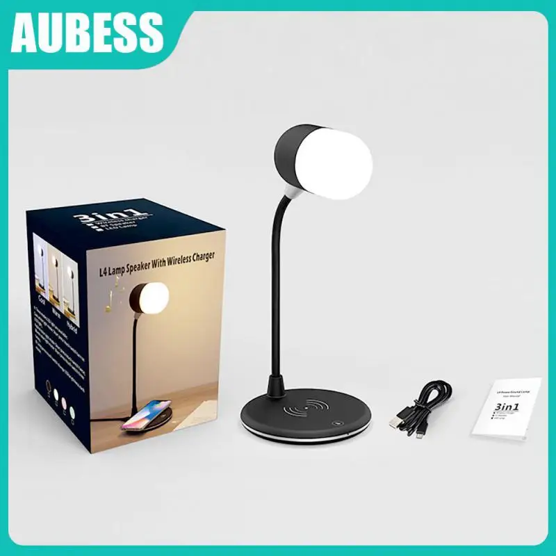 

Bluetooth-совместимый динамик, Беспроводная зарядка, сенсорная настольная лампа «Три в одном», прикроватный ночник, настольное украшение, лампа для чтения