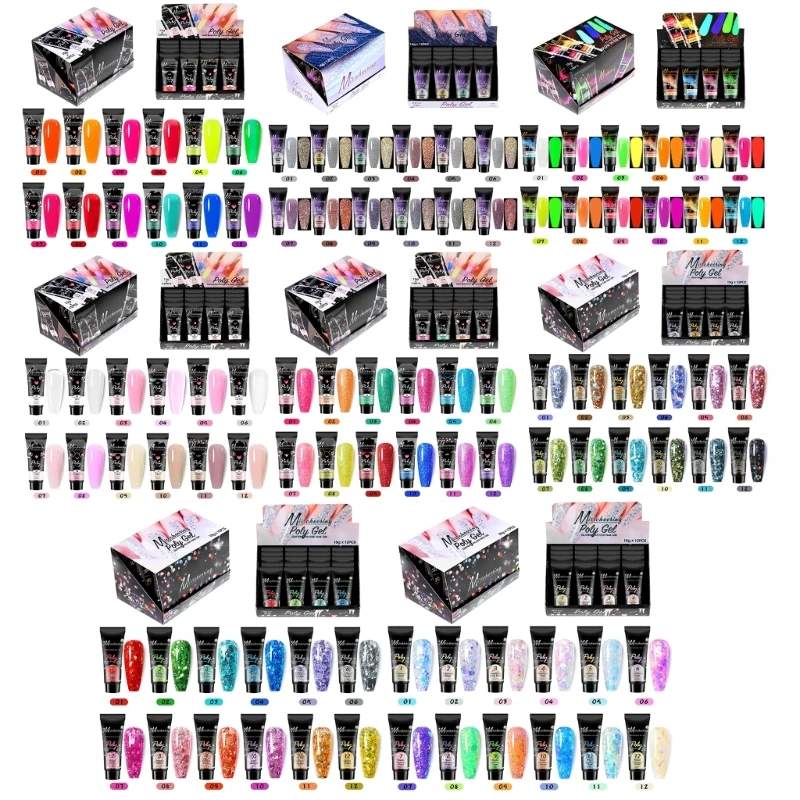 

for Nail Extension 15ml Neon Color Semi Permanent Jelly Acrylic Building Gel Hybrid Varnish UV Poly Nail