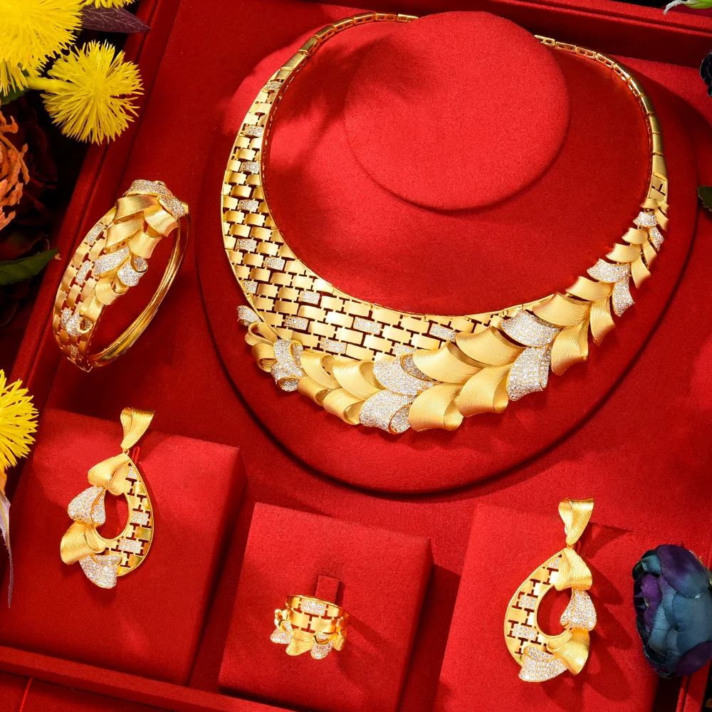 GODKI роскошные комплекты ювелирных изделий в африканском стиле с перьями ожерелье