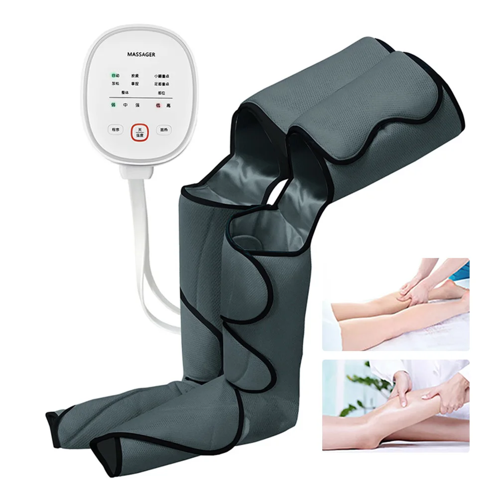 

Electric Leg Air Compression Massager Heated for Foot and Calf Thigh Circulation with Handheld Controller 2 Modes 3 Intensities