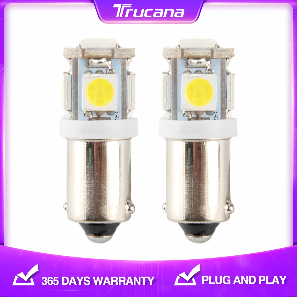 

Trucana 2x Super Bright BA9S LED T11 T4W Bulb 5050 5-SMD Car Reverse Lights Auto Parking License Plate Interior Map Dome Lamps