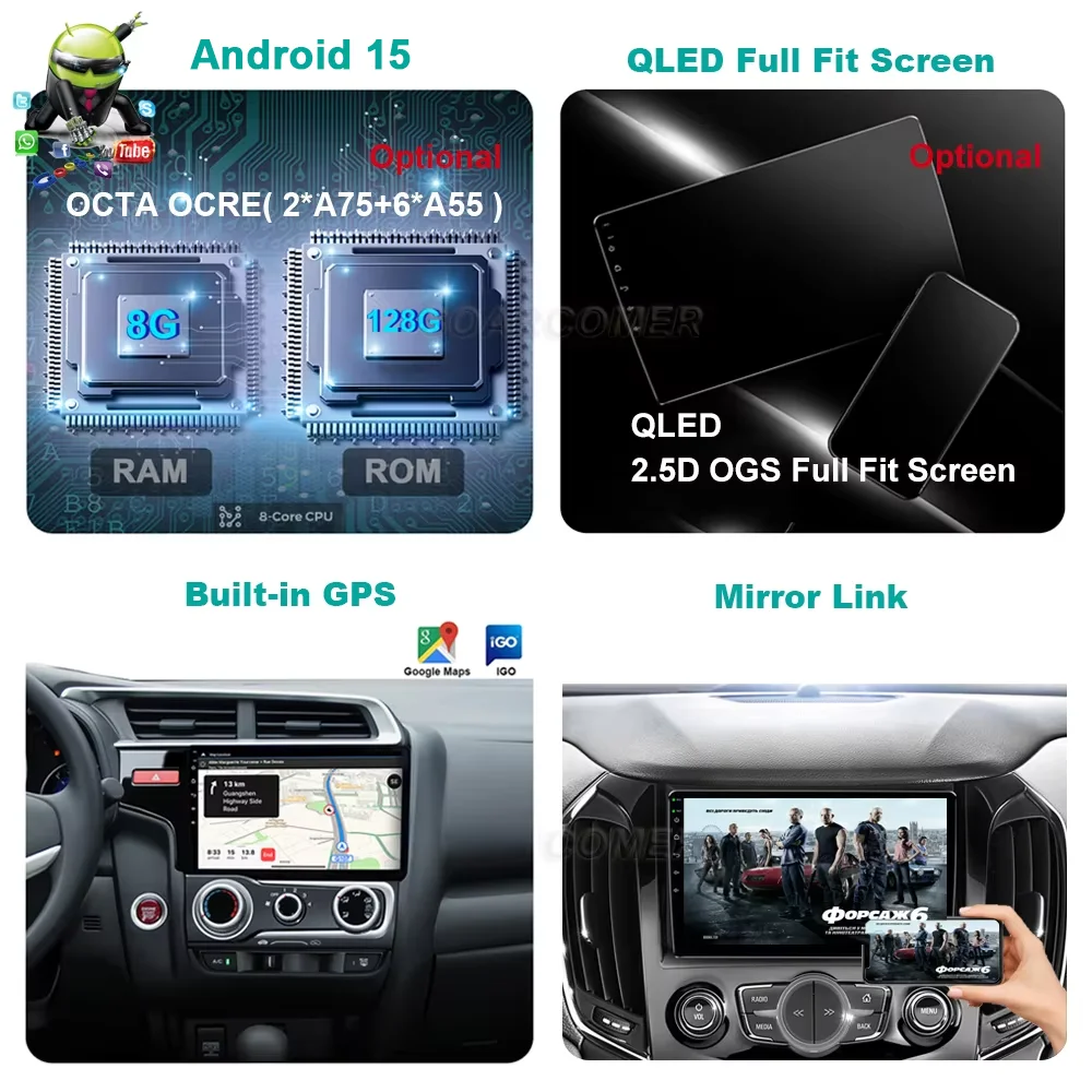Фото Android 15 4G BT для KIA Sportage 3 Sportage R 2010-2016 Tesla Style Автомобильный GPS-навигатор Мультимедийный плеер Радиолента Головное устройство HD №4