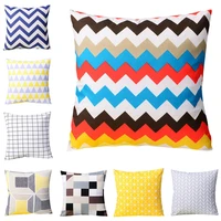 45x45cm simple geometric soft linen cushion cover car waist pillow case home office sofa chair decor