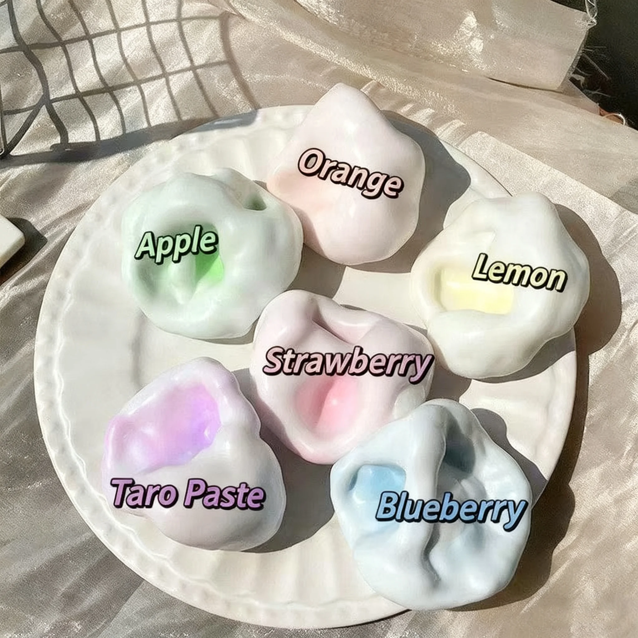 Фото Mochi Squishy медленный отскок сжимаемые игрушки для детей, мяч для снятия стресса, декомпрессия, расслабление, сенсорные игрушки, подарок №2