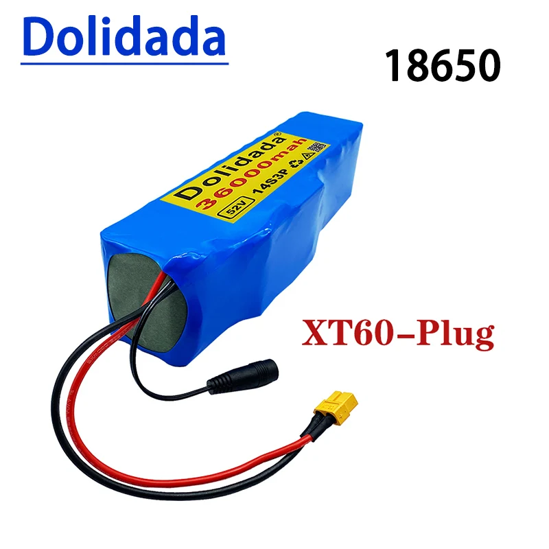 

18650 Lithium Battery Pack 52V 36000mah14S3P 36AH 2000W Electric Bicycle Battery Built-in 20A Scooter with Discharge BMS XT60