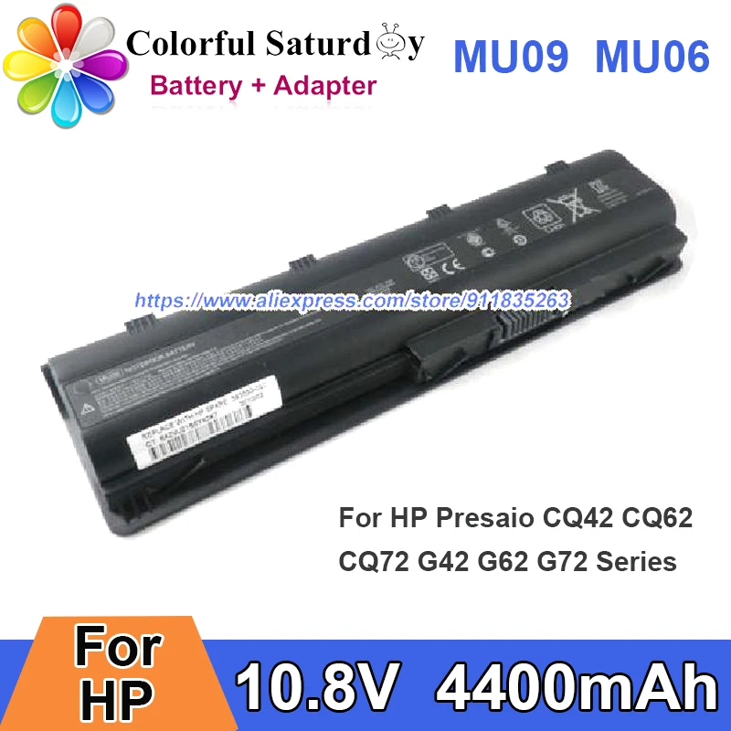 

10.8V MU09 MU06 Battery 593553-001 584037-001 For HP Pavilion DV6 G6 Compaq CQ58 CA42 CQ62-227TU Notebook Rechargeable Batteries