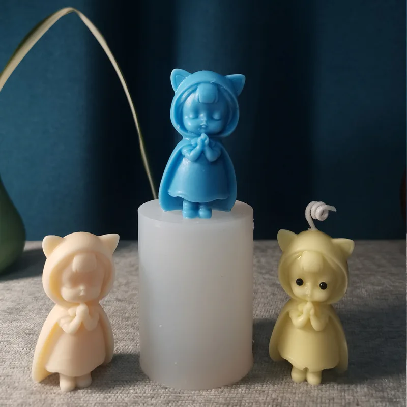 

Candle Silicone Mold 3D Pray Angel Shaped Scented Mould for Resin Casting Soap Candle Making Supplies Plaster Mold Deco Tools