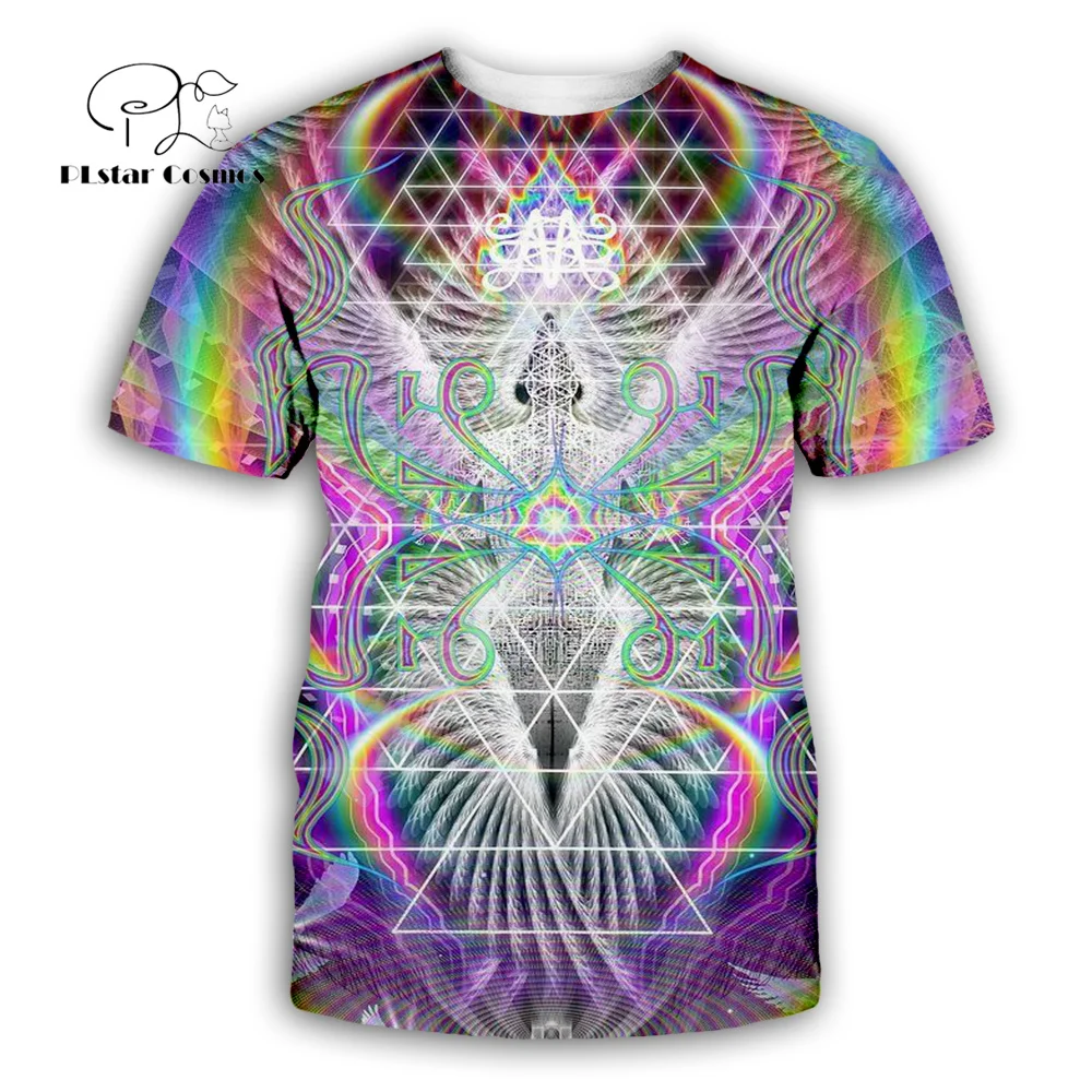 Футболка в стиле ретро с рисунком мандалы психоделической татуировки