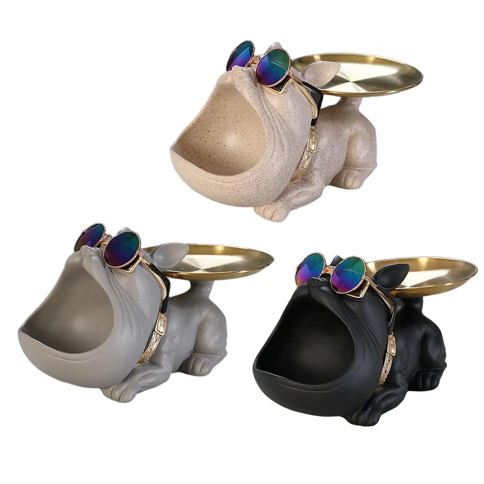 

Поднос для хранения статуй собаки из смолы, поднос для ювелирных изделий, коробка для хранения ключей, Настольный Органайзер