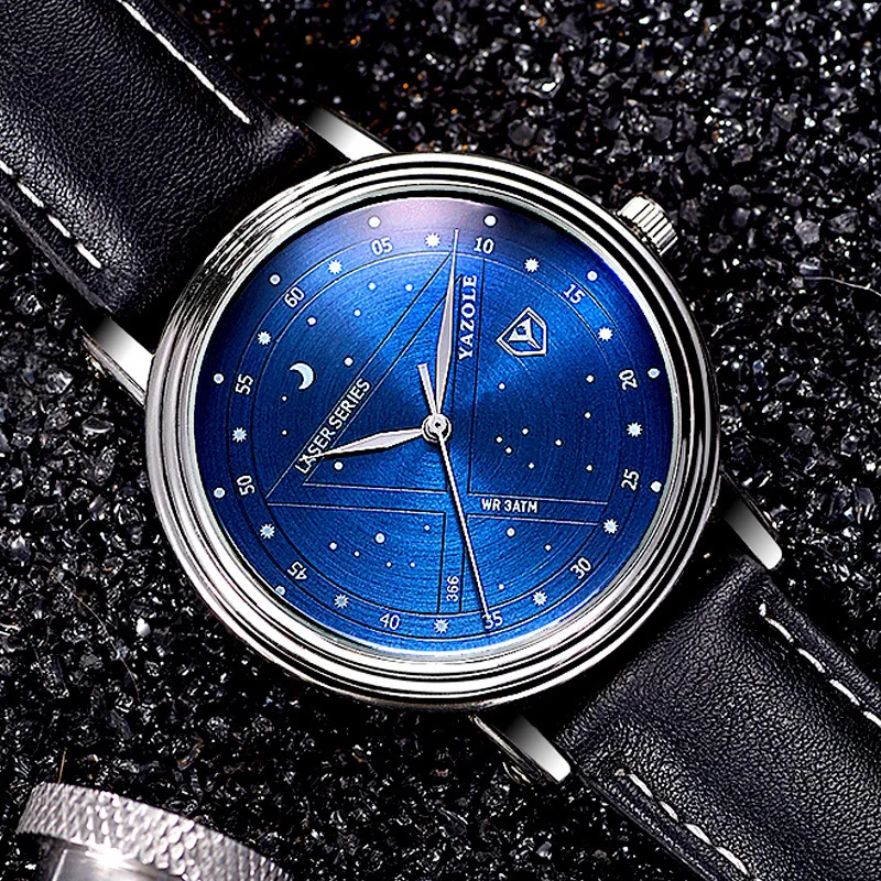 

Minimalist Men Watch Fashion Watches Fashion Simple Style Blue Dial Leather Band Man Quartz Clock Relogio Masculino Male Reloj