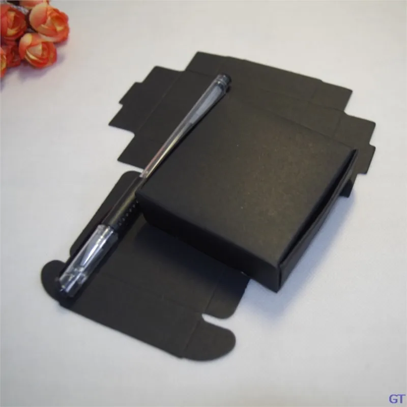 

2021 20pcs/lot 9.5x9.5x3cm Black Paper Wedding Gift Packaging Box For Candy Jewelry Handmade Soap Bakery Cake Cookie Chocolate