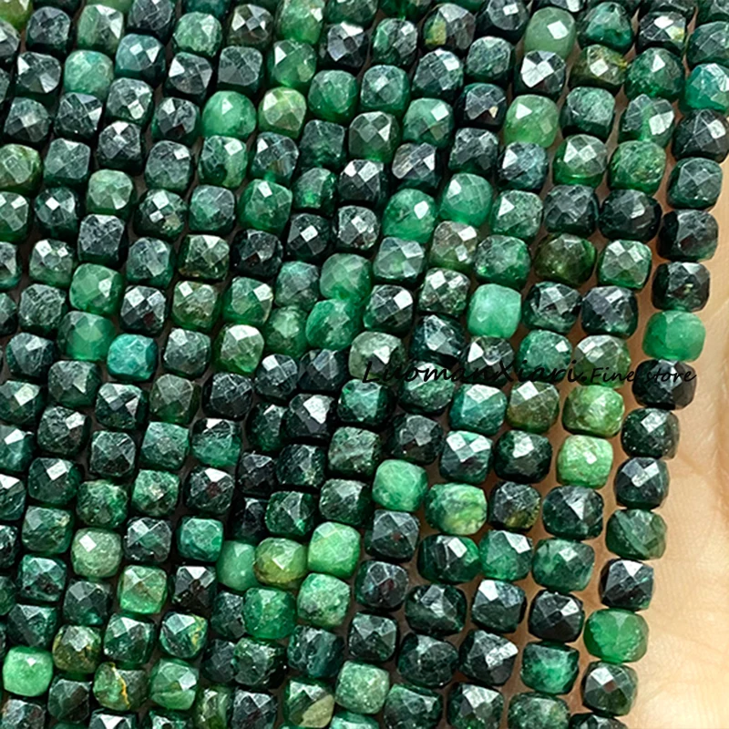 4-5 мм натуральный камень граненый квадрат AA зеленый изумруд свободные кубические