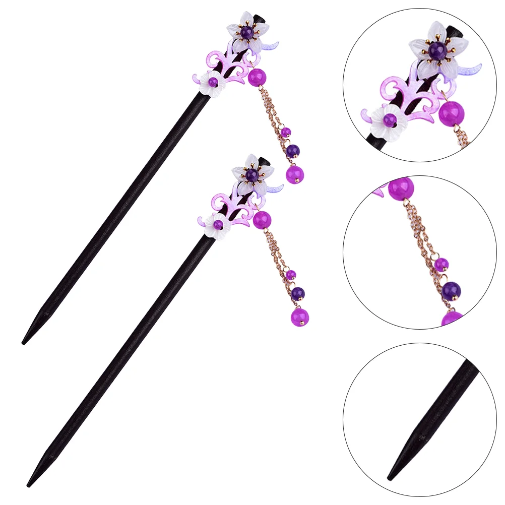 

2pcs Ancient Hairpins Hair Bun Hair Ebony Oriental Hair Chopstick