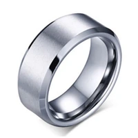 stainless steel bevelled glossy ring men vintage jewelry