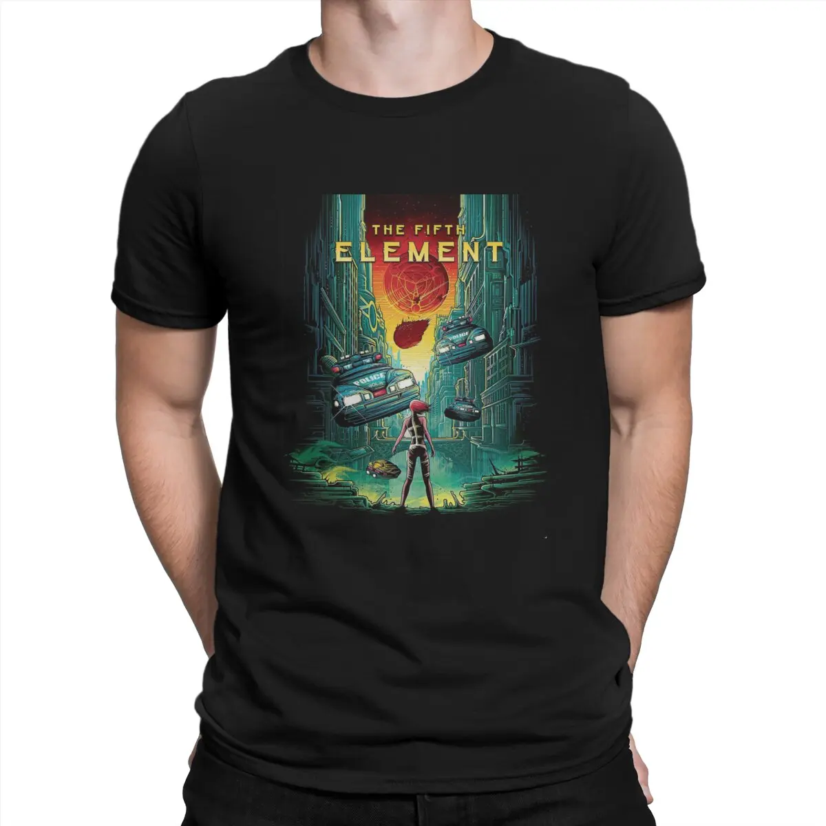 

Leisure Cool The Fifth Element T-Shirt for Men Round Neck Pure Cotton T Shirts Bruce Willis Sci Fi movie Tee Shirt Summer Tops