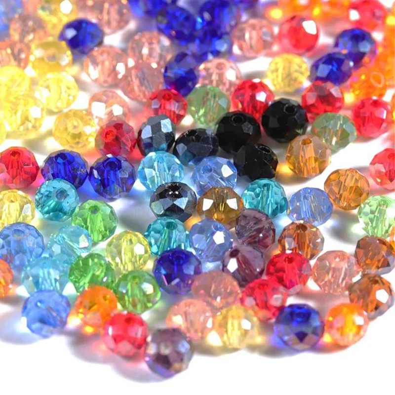 

Apx 70-140pcs/Lot 4 6 8mm Rondelle Austria Faceted Glass Beads Crystal Beads Loose Spacer Beads For Jewelry Making DIY Bracelet