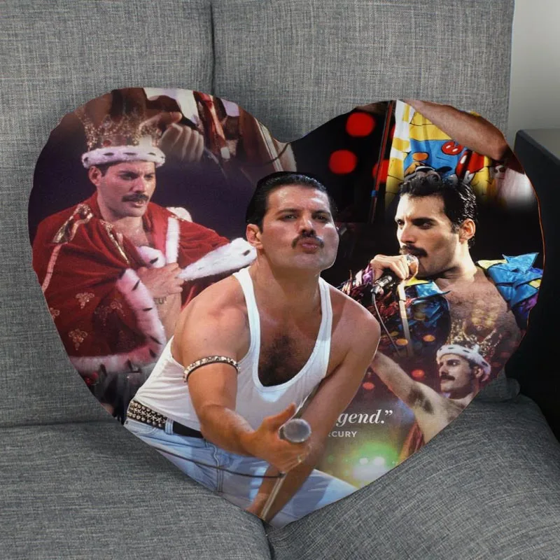 

Новое поступление, индивидуальная наволочка Freddie Mercury на молнии, чехол в форме детектива сердца, наволочка для подушки, украшение для спальн...