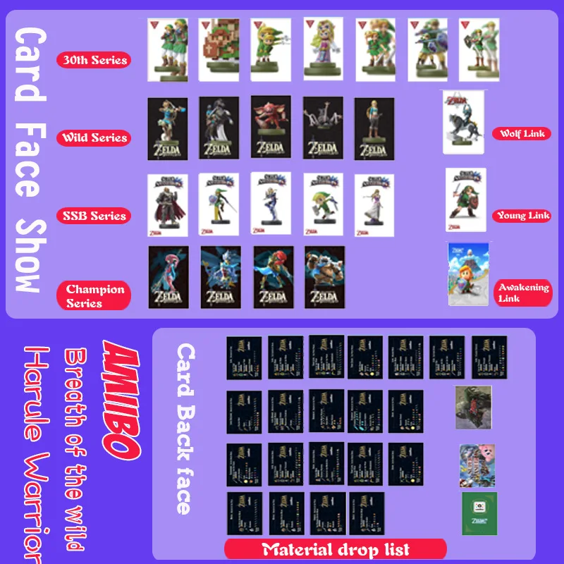 

Коллекционеры для эскизов 24 шт. набор больших мини-карт Zelda Amiibo новая печать дизайн Zelda NS Zelda в дикой природе