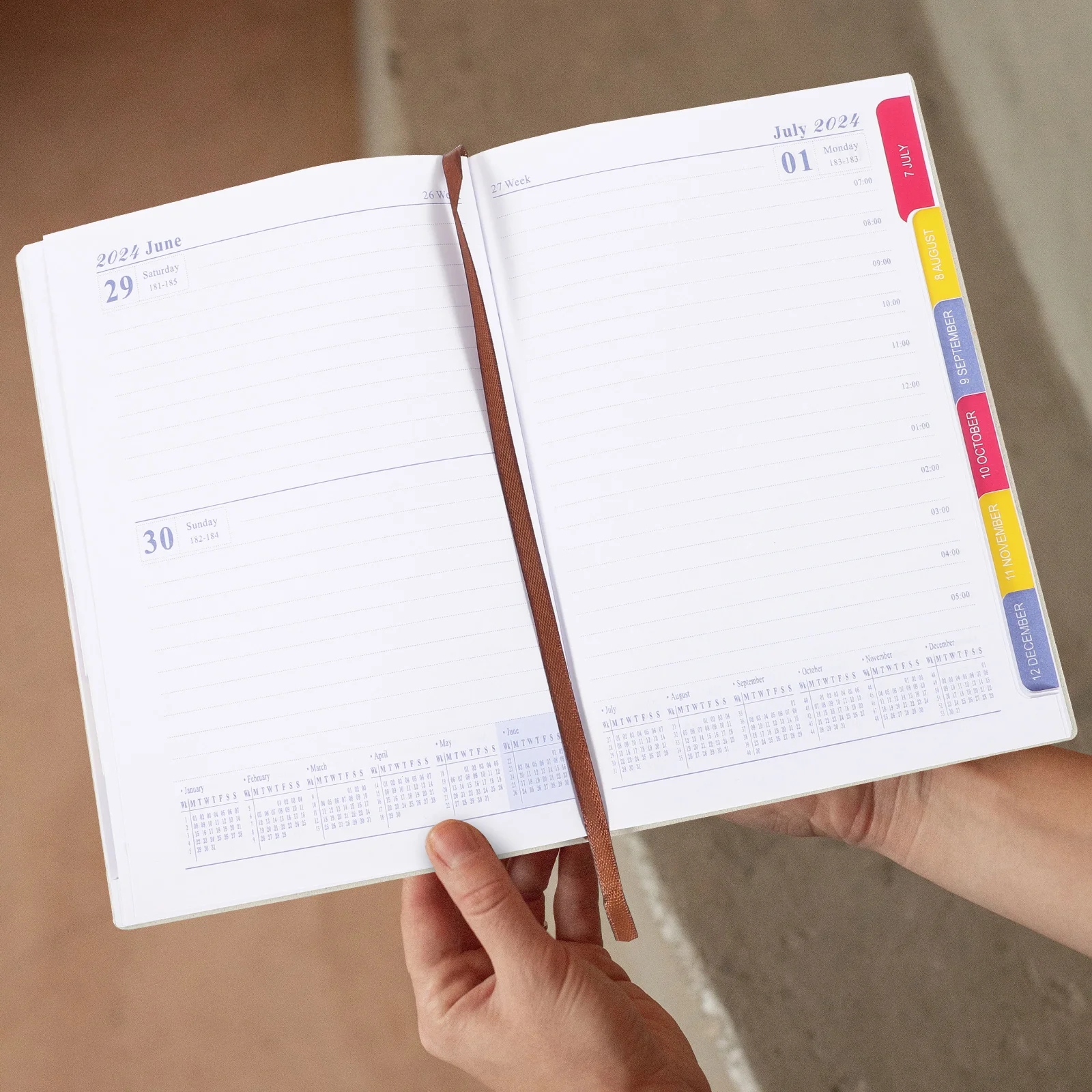 

2024 Monthly Planner Agenda Book Pink Spiral Notebook Practical Writing Notepad 2023 spanish 2023/24