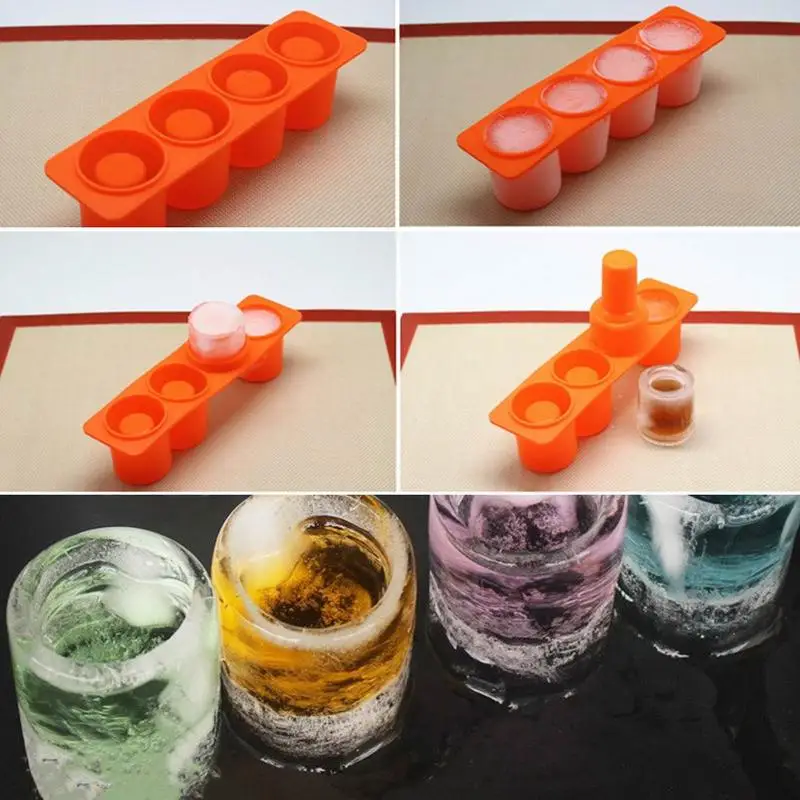 

Ice Cup Cube Tray Silicone Ice Glass Mold Ice Cube Tray Mold Shot Glasses Ice Mold Multifunctional Cupcake Mold For Soap Candle