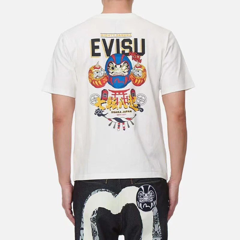 

Summer New M Print Pattern Men's T-Shirt Hip Hop Style 100% Cotton Short Sleeve For Lovers Japanese Fashion Brand Casual Wear