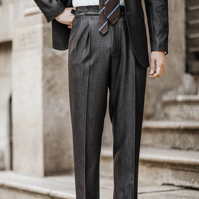 

2023 Men Autumn New Business Formal Wear Suit Pant Clothing Casual Office Trousers Male Straight Pantalones Hombre W226