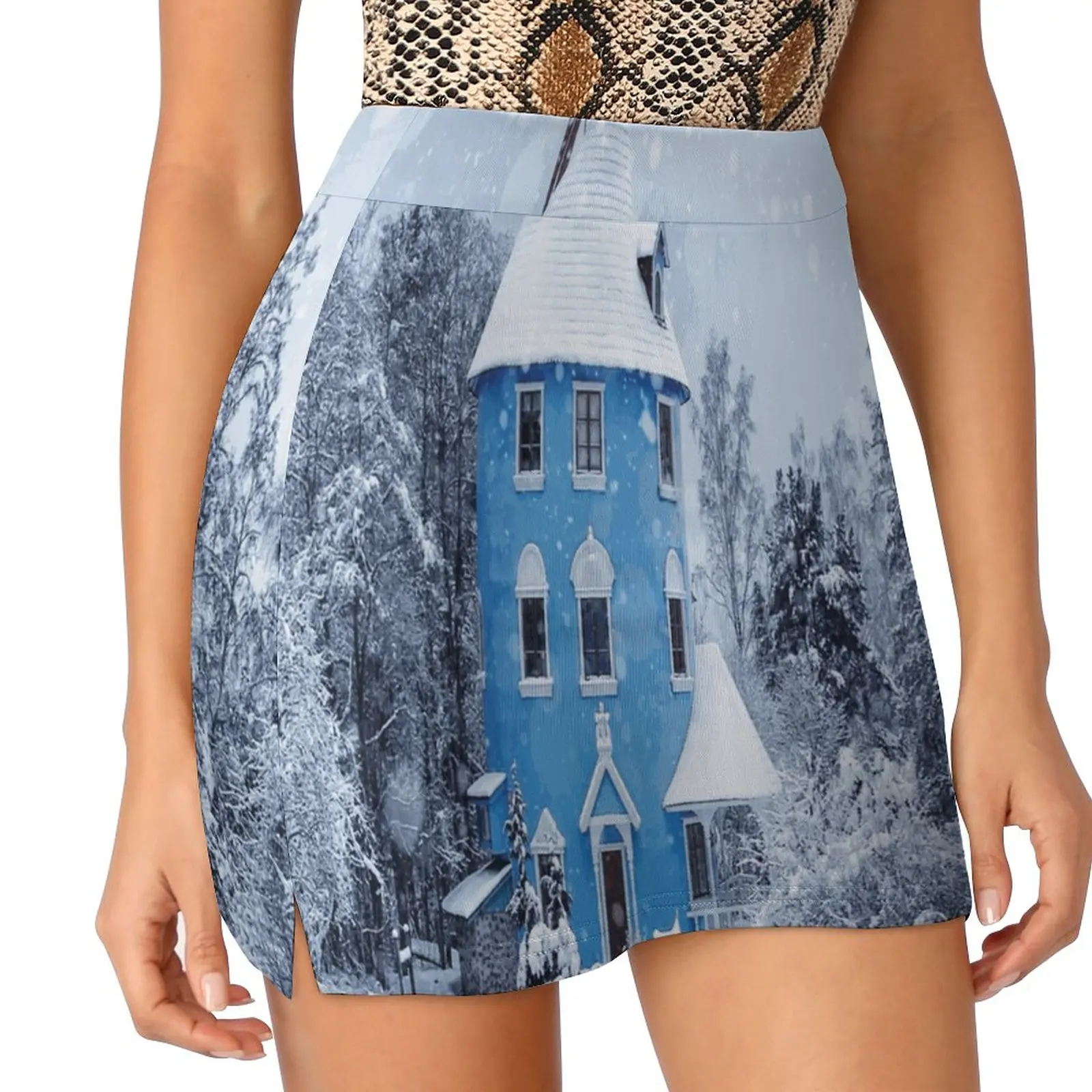 Зимние юбки Snowing Moomin World женская мода 2022 брючная юбка мини-юбки офисная короткая