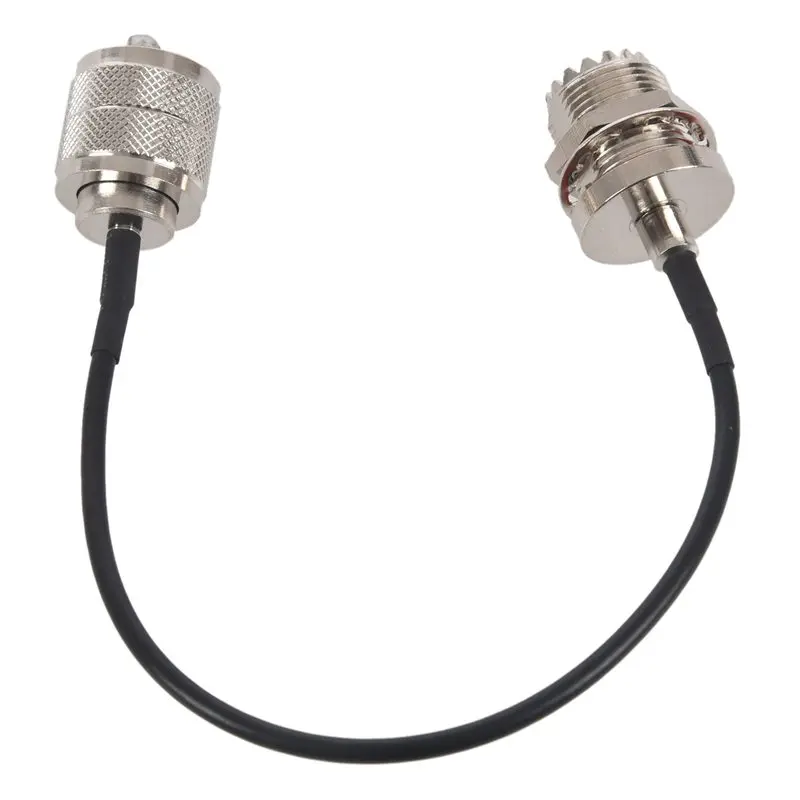 

UHF male PL259 to UHF female bulkhead SO239 pigtail cable RG174 20cm,silver