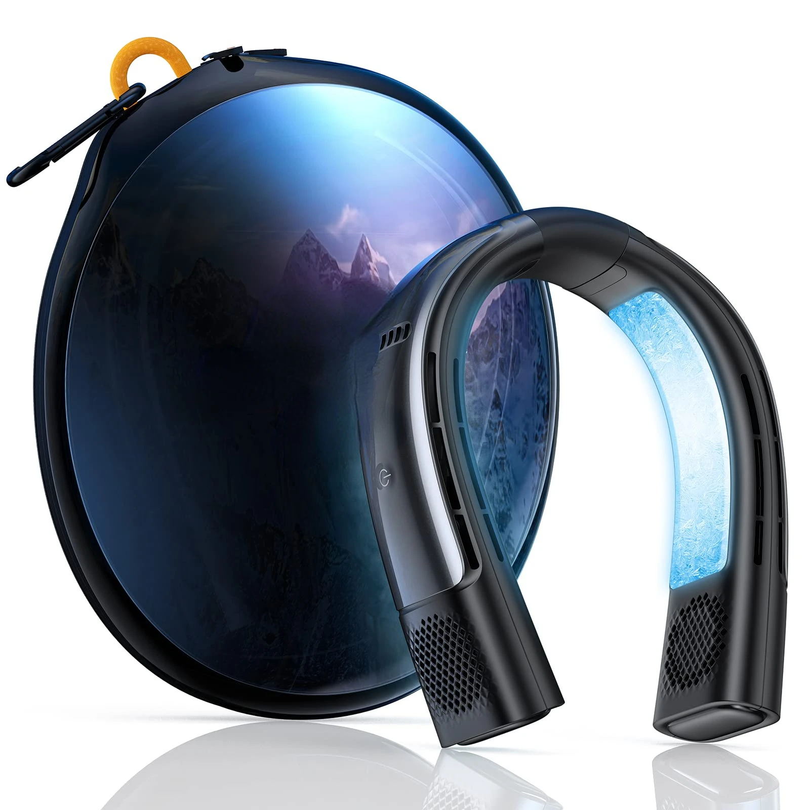 

Portable Neck Air Conditioner 2 Cooling Plates 4000mAh Rechargeable Sports Neck Fan Neck Cooler and Heater