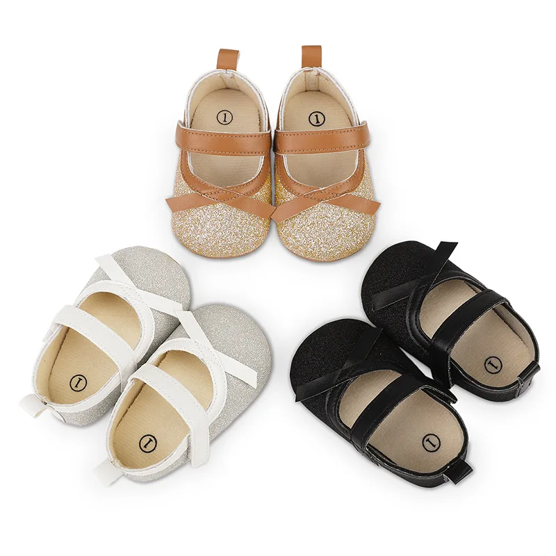 

Baby Girls Princess Shoes Shiny PU Mary Jane Flats Dress Walking Shoes for Newborn Infant Toddler